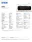 Page 2Computer/Component Video
SPECIFICATIONS
Projection SystemEpson 3LCD, 3-chip technologyProjection MethodFront/rear/ceiling mountDriving MethodEpson Poly-silicon TFT Active MatrixPixel Number786,432 dots (1024 x 768) x 3White Light Output**Up to 2200 lumens (ISO 21118 Standard)Color Light Output**Up to 2200 lumensAspect Ratio4:3Native Resolution1024 x 768 (XGA)Resize640 x 480 (VGA), 1152 x 864 (SXGA),  1280 x 800 (WXGA), 1440 x 900 (WSXGA), 1400 x 1050 (SXGA+)Lamp Type170 W UHELamp Life*Up to 4000 hours...