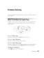 Page 55Problem Solving55
Problem Solving
This section explains how to interpret MovieMate’s status lights, solve problems, and contact 
technical support.
What To Do When the Lights Flash
The lights on top of MovieMate indicate its status and let you know when a problem occurs.
If all lights are off, make sure the power cable is connected correctly and the main power 
switch is turned on.
The Image Off light is orange.
MovieMate is in sleep mode. Press the   Power button to turn it on.
The Image On light is...