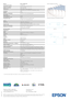 Page 4Telephone: 08702 416900 (UK)
1800 409132 (Republic of Ireland)
Email: info@epson.co.uk
EPSON®is a registered trademark of SEIKO EPSON®Corporation. All other product names and other company names used herein
are for identification purposes only and may be trademarks or registered trademarks of their respective owners. Errors and
omissions excepted, all specifications are subject to change without notice.
Projection Distance (wide/tele) (metres)
www.epson.co.uk
www.epson.ie
Fax: +44 (0) 8702 413093Screen...