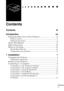 Page 8 
          

 
iii 
   
  

 
     
   
 
        
  
 
      
 
   
    
 
     
 
      
 
      
    
  

 
    
  
 
      

 
      
 
       

 
       
 
       

 
Contents 
Contents iii
Introduction vii 
Getting the Most Out of Your Projector ................................ ix 
Remote control ..........................................................................ix
Optional Accessories ...................................................................ix 
About This...