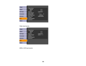 Page 120

Video
inputsource
 USB
orLAN input source
 120 