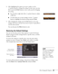 Page 49Fine-Tuning the Projector49
4. After highlighting the option you want to adjust, use the 
pointer button to change the setting. In some cases, you may 
have to press the 
Enter button to view a sub-screen for changing 
the setting. 
■Press the left or right side of the  pointer button to adjust
a slider bar.
■To select from two or more settings, use the  pointer 
button to highlight the desired setting and press 
Enter. 
5. After changing the settings, press the 
Esc button to save your 
changes and...