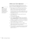 Page 6262Fine-Tuning the Projector
Multi-screen Color Adjustment
You can match the color of projected images when two or more 
projectors are being used to display images near each other. For each 
screen, you can set five levels of brightness and color correction.
1. Before starting, you may want to assign a numeric ID to each 
projector. This lets you use the remote control to select the 
projector you want to adjust. See page 33 for instructions.
To match the display colors as closely as possible, make sure...