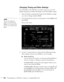 Page 104104Presenting from a USB Drive, Camera, or CompactFlash Card
Changing Timing and Other Settings
For each folder on the USB drive or memory card, you can set the 
display timing for your slides and change several other display settings. 
1. Select the folder containing the images for the slideshow settings 
you want to change and press 
Enter.
2. From the drop-down menu, use the pointer to select 
Option and 
press
 Enter. 
You see this screen:
3. Use the  pointer button to select from the following...