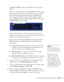 Page 69Presenting Through a Wireless Network69
Highlight the SSID text box, press Enter, and enter a name as 
follows:
Press the  pointer button to select individual letters; then press 
Enter to input a character. To add a blank space or to navigate 
backward and forward through the input text, highlight the 
arrows and press 
Enter. To toggle symbol settings or capital 
letters, highlight the option and press 
Enter. When you’re done, 
highlight 
Finish and press Enter.
Note that the SSID is case-sensitive...