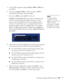 Page 85Presenting Through a Wireless Network85
5. For the WEP encryption setting, highlight 128Bit or 64Bit and 
press 
Enter. 
6. For Format, highlight 
ASCII to enable text input or HEX to 
enable hexadecimal input. Then press 
Enter. 
7. If you chose 
64Bit, choose Key ID 1, 2, 3, or 4. 
Highlight the 
Encryption key text box that corresponds to the 
Key ID you selected, then press 
Enter. Press the  pointer 
button to select individual letters; then press 
Enter to input a 
character. To add a blank space...