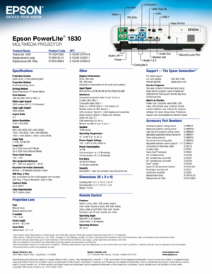 Page 11Light output varie\(s depending on mod\(es (\folor and white \(light output)\b Whit\(e light output mea\(sured using ISO 21\(118 standard\b2Data sour\fe: Proje\ft\(orCentral\b\fom, Jan\b \(2009\b Average of 79\(6 shipping models,\( for whi\fh manufa\ftu\(rers provided lume\(ns and total power \(data, all resoluti\(ons and brightness\( levels\b3Lamp life will vary\( depending upon mo\(de sele\fted, enviro\(nmental \fonditions \(and usage\b Lamp bri\(ghtness de\freases o\(ver time\b4See our website for\(...