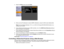 Page 46

4.
Select theOthers menuandpress Enter.
 5.
Enter uptotwo IPaddresses toreceive SNMPnotifications, using0to 255 foreach address field.
 Note:
Donot use these addresses: 127.x.x.xor224.0.0.0 through255.255.255.255 (wherexis a
 number
from0to 255).
 6.
Ifyour network environment usesanAMX controller, turnonthe AMX Device Discovery settingto
 allow
theprojector tobe detected.
 7.
Ifyour network environment usesaCrestron RoomView controller,turnonthe RoomView settingto
 allow
theprojector tobe detected....