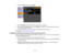 Page 49

4.
Select theOthers menuandpress Enter.
 5.
SettheRoomView settingtoOn toallow theprojector tobe detected.
 6.
When youfinish selecting settings,selectComplete andfollow theon-screen instructions tosave
 your
settings andexitthemenus.
 7.
Turn offthe projector, thenturniton again toenable theRoomView setting.
 Parent
topic:Crestron RoomView Support
 Controlling
aNetworked ProjectorUsingCrestron RoomView
 Once
youhave setupyour projector touse Crestron RoomView, youcancontrol andmonitor projection...