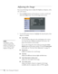 Page 5252Fine-Tuning the Projector
Adjusting the Image 
You can use the Image menu to adjust the brightness, sharpness, color, 
tint, and contrast. 
1. Press the 
Menu button on the projector or remote control and 
select the 
Image menu. You see the Image menu screen. 
2. Use the  pointer button to highlight the desired option, then 
adjust it as needed:
■Color Mode
Lets you quickly adjust the color and brightness for various 
uses. You can save a different setting for each source. See 
page 33 for details on...