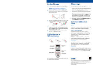 Page 4
Installation rapide
Avant d’utiliser le projecteur, assurez-vous de lire les instructions de sécurité 
dans le Guide de l’utilisateur sur le CD de votre projecteur.
Branchez le projecteur
Choisissez parmi les connexions suivantes :
Port USB de l’ordinateur
Branchez un ordinateur en utilisant le câble USB qui est fourni avec 
le projecteur.
Branchez l’extrémité carrée du câble USB dans le port USB  TypeB du 
projecteur. Branchez l’extrémité plate du câble dans un port USB de votre 
ordinateur.
Windows® :...