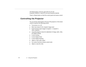 Page 542  •  Us in g  th e P roj ect or
T he R esi ze  b u tt o n  can n ot be  u sed  w ith  X G A f or  t h e 
pro -c h2.fm   P age 3 6  M onday,  November 10, 199 7  1:36 PM 