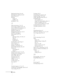 Page 12482Index
Replacing the lamp, 62 to 64
Resetting menu options, 46, 48
Resize button, 33
Resizing
image, 33
problems, 69
Resolution, 1, 69
S
Safety instructions, 73 to 74
Screen image, problems, 68 to 70
Screen, distance from projector, 10
Setting menu, 54 to 55, 57
Sharpness setting, 49
Shutting down projector, 24, 42
SizeWise technology, 1
Sleep mode, 22, 27, 55
Sound
adjusting volume, 35, 50 to 51
help, 41
problems, 71
turning off, 34
Sound system, connecting, 21
Source button, 27
Source, selecting, 34...