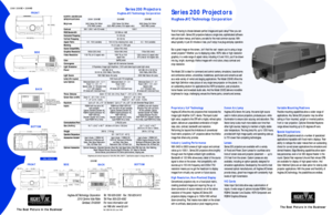 Page 1SPECIFICATIONS 230/230SC 230HD 250SC
Brightness3400 Center Full White/ 2550 Center Full White/ 5800 Center Full White/
2700 ANSI Lumens 2025 ANSI Lumens (16:9 aspect ratio) 5400 ANSI Lumens
Contrast390:1 (950:1 with SC model) 1000:1
RGB Bandwidth120 MHz at -3dB
Horizontal Frequency15-105 kHz
Vertical Frequency45-120 Hz
Aspect Ratio4:3 - 16:9 (variable) 16:9 (4:3 by reducing horiz. size) 4.3 - 16:9 (variable)
BlankingH: