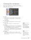 Page 67Fine-Tuning the Projector67
Customizing Power and Operation
You can use the Extended menu to customize the way the projector 
displays images, enable quick startup, turn sleep mode on or off, and 
customize other projector operations.
■Display
Use this setting to turn off the display of messages, change the 
background color, enable logo display, or turn off the startup 
screen display.
■Closed Caption
Lets you display closed captioning for content that provides it.
■User’s Logo
Create a custom startup...