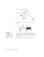 Page 2626Displaying and Adjusting the ImageThe Ppower light should be orange.
2. Press the Ppower button on the projector or on the remote 
control.
The projector beeps once and the Ppower light flashes green as 
the projector warms up, then an image begins to appear. When 
the Ppower light stops flashing and remains green, the projector 
is ready for use. 
3. If you are prompted to enter a password, see page 70.
Power light
warning
Never look into the lens 
when the lamp is on. This 
can damage your eyes, and...