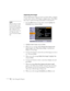 Page 7272Fine-Tuning the Projector
Capturing the Image
Start by displaying the image you want to use from either a computer 
or video source, such as a DVD player or digital camera. Then follow 
these steps to capture the image and transfer it to the projector: 
1. Press the 
Menu button on the remote control, highlight the 
Extended menu, and press Enter.
2. Highlight 
User’s Logo and press Enter. 
3. When you see a message asking 
Choose this image as the 
User’s Logo?
, select Yes and press Enter. A...