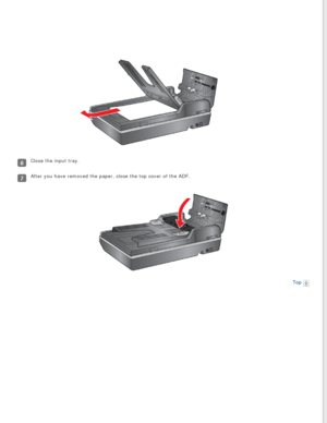 Page 131
Close the input tray.
After you have removed the paper, close the top cover of the ADF.
Top  