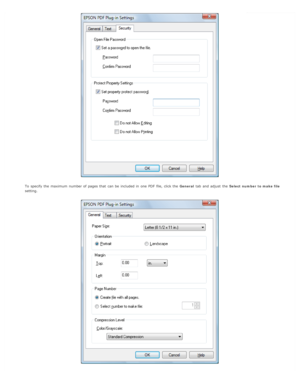 Page 48To  specify the  maximum  number of pages that  can be  included in  one  PDF  file, click the  General tab  and adjust  the   Select  number  to  make file
setting. 