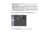 Page 55

6.
Select thefollowing basicoptions asnecessary:
 •
Projector Nameletsyou enter aname upto16 alphanumeric characterslongtoidentify the
 projector
overthenetwork.
 •
Web Remote Password (PowerLite ProG6050W/G6150/G6450WU/G6550WU/G6750WU) or
Web
Control Password (PowerLite ProG6800/G6900WU) letsyou enter apassword upto8
 alphanumeric
characterslongforaccessing theprojector overtheweb. (Default username is
 EPSONWEB
;default password isadmin .)
 •
Projector Keyword(PowerLite...