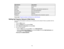 Page 72

Specification
 Description

Extension
 PKCS,
P12
 Encryption
 RSA

Hashes
 MD5/SHA-1/SHA-256/SHA-384/SHA-512

Key
length
 512/1024/2048/4096
bit
 Common
name
 Network
hostname
 Organization
 Optional

Password
 Up
to32 alphanumeric characters;required
 Parent
topic:Registering DigitalCertificates fromaWeb Browser
 Setting
UpProjector NetworkE-MailAlerts
 You
cansetupthe projector tosend youane-mail alertover thenetwork ifthere isaproblem withthe
 projector.

1.
Press theMenu button.
 2.
Select...