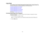 Page 94

Image
Shape
 You
canproject anevenly rectangular imagebyplacing theprojector directlyinfront ofthe center ofthe
 screen
andkeeping itlevel. Ifyou place theprojector atan angle tothe screen, ortilted upordown, oroff
 to
the side, youmay need tocorrect theimage shape forthe best display quality.
 Correcting
ImageShape withH/VKeystone
 Correcting
ImageShape withQuick Corner
 Correcting
ImageShape withArcCorner
 Correcting
ImageShape withCurved Surface
 Correcting
ImageShape withPoint Correction...