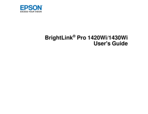 Page 1BrightLink
®
Pro 1420Wi/1430Wi
Users Guide  