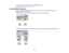 Page 1487. To exit the split screen feature, press the
SplitorEsc button.
Parent topic: Adjusting Projector Features
Using Multiple Projectors You can combine the projected images from two or more projectors to create one large image. The
following two options are available:
• Project different images from each projector and create one seamless image
• Project the same image from each projector and use the Scale feature to create one seamless image
148   