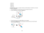 Page 172• OS X 10.6.x
• OS X 10.7.x
• OS X 10.8.x
• OS X 10.9.x
• OS X 10.10.x
Do not adjust image settings on a projector until after you transfer settings to it. Otherwise, you may have
to repeat your adjustments.
1. Turn off the projector and unplug the power cord from the projectors power inlet.
2. Connect a USB cable to your projectors
Serviceport.
3. Connect the other end to any available USB port on your computer.
4. Press and hold the Menubutton on the control panel or remote control as you connect the...