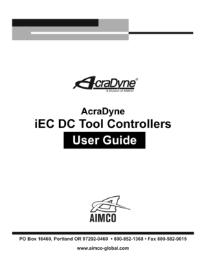 Page 1  
 
AcraDyne 
iEC DC Tool Controllers 
 
User Guide  