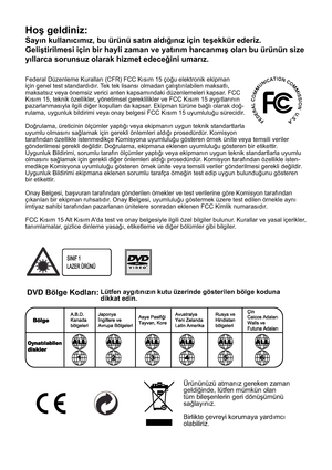 Page 249Federal Düzenleme Kuralları (CFR) FCC Kısım 15 çoğu elektronik ekipman  
için genel test standardıdır. Tek tek lisansı olmadan çalı#tırılabilen maksatlı, 
maksatsız veya önemsiz verici anten kapsamındaki düzenlemeleri kapsar. FCC 
Kısım 15, teknik özellikler, yönetimsel gereklilikler ve FCC Kısım 15 aygıtlarının 
pazarlanmasıyla ilgili diğer ko#ulları da kapsar. Ekipman türüne bağlı olarak doğ-
rulama, uygunluk bildirimi veya onay belgesi FCC Kısım 15 uyumluluğu sürecidir. 
Doğrulama, üreticinin ölçümler...