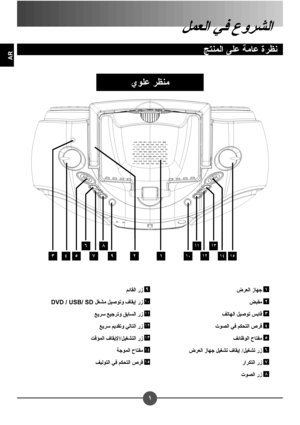 Page 270j
AR
L)b*ﺍ QI ﻉﻭ$5*ﺍ
 &()*ﺍ [\? F% ? ﺓ$a6
jmn
o
p
q
rstju
jj
jm
jt
jsjr
ﻱC\? $a(%
 ﺽ#$ﺍ ﺯ() *
+,-. /
01($ﺍ 23451 678 9
ﺕ5;$ﺍ ?@A$ﺍ ﺹ8 C
0DE5$ﺍ ﺡAG. H
ﺽ#$ﺍ ﺯ() 23IJ1 ﻑ-Lﺇ /23IJ1 ﺭﺯ P
ﺭﺍ?A$ﺍ ﺭﺯ Q
ﺕ5;$ﺍ ﺭﺯ R
>D-$ﺍ ﺭﺯ S
DVD / USB/ SD 2IJ. 23451ﻭ ﻑ-Lﺇ ﺭﺯ *U
VLW V3)1ﻭ X7Y$ﺍ ﺭﺯ **
VLW >LZ-1ﻭ 