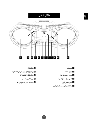 Page 271m
AR
jqjpjojnmumjmmmtmsmrmqjq
ﺕ`]W *P
_8a$ﺍ b\. *Q
FM Stereo b\. *R
ﺕ5;$ﺍ ﻝdﺩﺇ ﺯ() 678 *S
ﻥ5=ﻭ?3]$ﺍ 678 /U
ﻥ5=ﻭ?3]$ﺍ ﺕ54 ?@A$ﺍ ﺓﺍﺩﺃ /*
Q% %ﺃ $a(%
USB -h(% mm
ﻁC