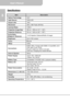 Page 14User’s Manual  
             Page 14
EN 
Specifications 
 
Item Description 
Optical Technology 
DLP 
Light Source 
RGB LED 
Aspect ratio 16:9 
Resolution 854 x 480 Pixels (WVGA) 
Contrast Ratio 1000:1 
Projection Image Size   36 cm ~ 305 cm (14” ~ 120”) 
Projection Distance 50 cm ~ 425 cm (20” ~ 167”) 
Throw Ratio   
(Diagonal: Distance) 1.6 (Projection Distance/Width of Image) 
Brightness Up to 100 Lumens 
Focus Manual 
Offset 100% 
Connections HDMI / MHL: Comply with HDMI v1.3 and MHL v2.0 
VGA: Mini...