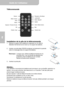 Page 34Guide de l’utilisateur  
             Page 6
FR 
Télécommande 
 
 
 
Installation de la pile de la télécommande 1.  Retirez le support de la batterie en appuyant sur le côté du 
libération fermement et en tirant sur le support de batterie. 
 
2.  Insérez une pile plate CR2025 et alignez correctement la polarité 
selon le marquage dans le support de batterie. 
 
Remarque : Lorsque vous utilisez la télécommande pour la 
première fois, il ya une feuille de plastique de 
protection entre la batterie et son...