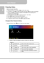 Page 16User’s Manual  
             Page 16
EN 
Projecting Videos 
Select and project video files. 
1.  Select and press OK to enter ‘
Video’ on the main menu.   
2.  In the file list, use 

 to select the folder and press ◎
/OK to open the selected 
folder. Use 
 to navigate the playlist. Press ◎
/OK to start playing and 
projecting the selected video. 
3.  During playback, press
  
 to play the previous / next video.   
4. Press  
 longer to fast rewind /fast forward. 
5. Press ◎
/OK to pause and...