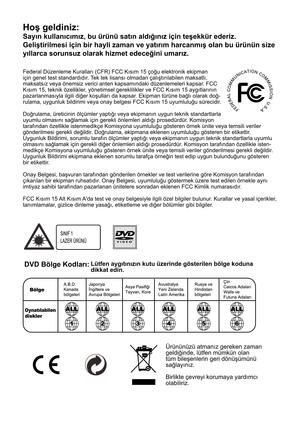 Page 249Federal Düzenleme Kuralları (CFR) FCC Kısım 15 çoğu elektronik ekipman  
için genel test standardıdır. Tek tek lisansı olmadan çalı#tırılabilen maksatlı, 
maksatsız veya önemsiz verici anten kapsamındaki düzenlemeleri kapsar. FCC 
Kısım 15, teknik özellikler, yönetimsel gereklilikler ve FCC Kısım 15 aygıtlarının 
pazarlanmasıyla ilgili diğer ko#ulları da kapsar. Ekipman türüne bağlı olarak doğ-
rulama, uygunluk bildirimi veya onay belgesi FCC Kısım 15 uyumluluğu sürecidir. 
Doğrulama, üreticinin ölçümler...