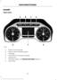 Page 105GAUGES
Type 1 and 2
Engine oil pressure gauge.
A
Engine coolant temperature gauge.
B
Fuel gauge.
C
Transmission fluid temperature gauge.
D
Speedometer.
E
Information display.  See General Information (page 111).
F
Tachometer.
G
102
Super Duty (TFE) Canada/United States of America, enUSA, First Printing Instrument ClusterE219638  