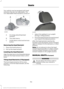 Page 157Your vehicle may be equipped with head
restraints that are non-adjustable. The
non-adjustable head restraints consist of:
An energy absorbing head
restraint.
A
Two steel stems.
B
Guide sleeve unlock and remove
button.
C
Removing the Head Restraint
1. Press and hold buttons C.
2. Pull up the head restraint.
Installing the Head Restraint
Align the steel stems into the guide sleeves
and push the head restraint down until it
locks.
Tilting Head Restraints (If Equipped)
The front head restraints tilt for...