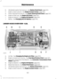 Page 325Windshield washer fluid reservoir.  See Washer Fluid Check (page 341).
E.
Engine coolant reservoir.  See 
Engine Coolant Check (page 329).
F.
Power steering fluid reservoir.  See 
Power Steering Fluid Check (page 341).
G.
Engine oil filler cap.  See 
Engine Oil Check (page 324).
H.
Engine oil dipstick.  See 
Engine Oil Dipstick (page 324).
I.
Battery.  See 
Changing the 12V Battery (page 343).
J.
UNDER HOOD OVERVIEW - 6.8L Air filter.  See 
Changing the Engine Air Filter (page 353).
A.
Engine compartment...