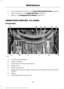 Page 326Power steering fluid reservoir.  See Power Steering Fluid Check (page 341).
H.
Engine oil filler cap.  See 
Engine Oil Check (page 324).
I.
Battery.  See 
Changing the 12V Battery (page 343).
J.
UNDER HOOD OVERVIEW - 6.7L DIESEL
F-Super Duty Air filter restriction gauge
A.
Engine oil dipstick
B.
Automatic transmission fluid dipstick
C.
Engine oil fill
D.
Brake fluid reservoir
E.
Engine cooling system coolant reservoir (primary high-temperature cooling
system)
F.
Battery
G.
Windshield washer fluid...