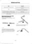 Page 403Location
Tool
Under the vehicle, just forward of the rearbumper.
Spare tire (pick-up trucks only)
Fastened to the floor pan behind the rear-most seat on the passenger side.
Jack
Regular Cab: Fastened to floor behind thedriver seat.
Jack handle, lug wrench, lug wrench exten-
sion (only available on dual rear wheel
vehicles) and wheel chock (only available
on single rear wheel vehicles equipped with a diesel engine) Super Cab and Crew Cab: Fastened to the
floor under the rear seat on the drivers side....