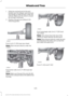 Page 4081. Slide the notched end of the jack
handle over the release valve and use
the handle to slide the jack under the
vehicle. Make sure the valve is closed
by turning it clockwise.
2. Position the jack according to the following guides: Front (4x2): F-350 dual rear wheel
Note:
Place the jack directly under the
I-beam. Front driver side (4x4): F-350 dual rear
wheel
Note:
Make sure the jack fits onto the flat
area on the outboard side of the differential
housing. Front passenger side (4x4): F-350 dual
rear...