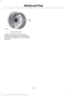 Page 413Wheel pilot bore
A
Inspect the wheel pilot hole and
mounting surface prior to installation.
Remove any visible corrosion or loose
particles.
410
Super Duty (TFE) Canada/United States of America, enUSA, First Printing Wheels and TiresE145950  