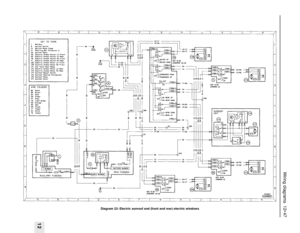 Page 248Wiring diagrams  12•47
12
Diagram 23: Electric sunroof and (front and rear) electric windows 