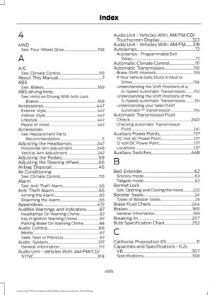 Page 4984
4WD
See: Four-Wheel Drive..................................... 158
A
A/C See: Climate Control.......................................... 110
About This Manual...........................................7
ABS See: Brakes........................................................... 169
ABS driving hints See: Hints on Driving With Anti-Lock
Brakes................................................................ 169
Accessories....................................................447 Exterior...