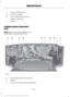 Page 237Power distribution box
F.
Air filter assembly
G.
Power steering fluid reservoir
H.
Engine oil filler cap
I.
Battery
J.
UNDER HOOD OVERVIEW -
6.8L
Note: Refer to the diesel supplement for
diesel engine component locations. Windshield washer fluid reservoir
A.
Battery
B.
Automatic transmission fluid dipstick
C.
234
Super Duty (TFA) Canada/United States of America, enUSA, First Printing MaintenanceE163635
ABCEHIJFDG  