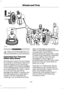 Page 281WARNING
Stay out of the trajectory (1)
as indicated in the illustration.
Inspecting Your Tires and
Wheel Valve Stems
Periodically inspect the tire treads
for uneven or excessive wear and
remove objects such as stones,
nails or glass that may be wedged
in the tread grooves. Check the tire
and valve stems for holes, cracks,
or cuts that may permit air
leakage and repair or replace the
tire and replace the valve stem.
Inspect the tire sidewalls for
cracking, cuts, bruises and other signs of damage or...