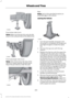 Page 298Front driver side (4x4)
Note:
Make sure the jack fits onto the flat
area on the outboard side of the differential. Front passenger side (4x4)
Note:
View shown from the rear of the
vehicle to clearly identify the jack point.
Place the jack directly under the axle. Rear
Note:
Jack at the specified locations to
avoid damage to the vehicle.
Jacking the Vehicle 1. Turn the jack handle clockwise until
the wheel is completely off the ground
and high enough to install the spare
tire.
2. Remove the lug nuts with...