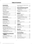 Page 4Introduction
About This Manual...........................................7
Symbols Glossary
.............................................7
Data Recording
..................................................9
California Proposition 65..............................11
Perchlorate.........................................................11
Ford Credit
..........................................................11
Replacement Parts Recommendation
........................................11
Special...